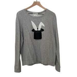 Kate Spade Broome Street Make Magic Happen Gray Crewneck Pullover Sweatshirt M